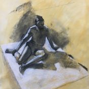 Lie drawing in charcoal