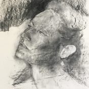 Drawing of Emma in charcoal