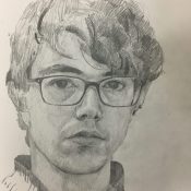Self-portrait drawing