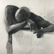 Drawing of Robert in charcoal title Robert